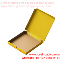 Boîte à pizza pliable en carton ondulé imprimée en couleur personnalisée, emballage alimentaire recyclable à emporter, boîte en papier avec impression du logo de la marque