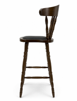 Tabouret de bar en bois avec assise rembourrée en PU, dossier en bois massif, chaise haute de bar pour la maison, l'îlot de cuisine, le pub, le restaurant