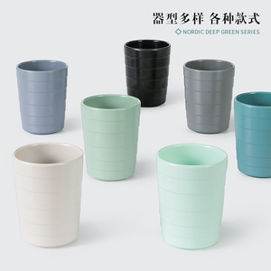 Tasses à couverts en mélamine de style nordique A5, tasses de service pour restaurants commerciaux, cuillères, tasses à thé en plastique imitation porcelaine. - Product Image 3