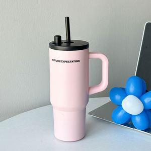 Large Capacity <b>Insulated</b> <b>Cup</b> 710ml Stainless Steel Vacuum Travel Tumbler with Handle Straw Lid - Product Image 4
