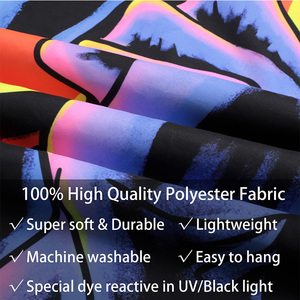 Tùy Chỉnh Thiết Kế Treo Vải Tấm Thảm UV Blacklight Skull Neon Cây Cây Tấm Thảm In Treo Trang Trí Cho Phòng Ngủ - Product Image 2