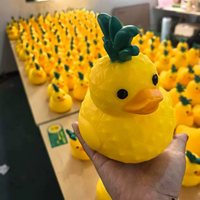 Jouet Squishy Canard Fruité Ananas en Caoutchouc Souple à Rebond Rapide, Anti-stress et de Décompression, Boîte Mystère, Vente en Gros