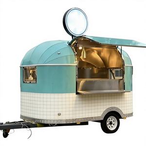 Chariot de restauration mobile multifonctionnel en fibre de verre et aluminium, à double alimentation gaz-électricité, remorquable, certifié DOT CE VIN, pour frites - Product Image 1