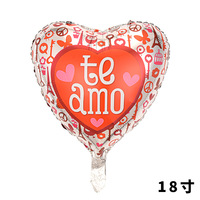 Je t'aime en espagnol, ballons en feuille d'aluminium en forme de cœur rouge de 18 pouces pour la fête des mères, la Saint-Valentin, décorations
