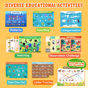 Joycat Livre d'activités réutilisable Jeux éducatifs pour enfants de 2 ans et plus Matériel pédagogique préscolaire pour la recherche et l'<span class=keywords><strong>apprentissage</strong></span> - Product Image 2