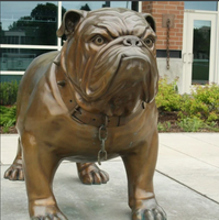 Nouvel arrivage décoration de jardin extérieur sculpture d'animal géant en cuivre statue de figurine de bouledogue en bronze