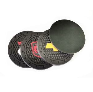 <b>Car</b> Water <b>Cup</b> Mat Bottle <b>Holder</b> Anti-Slip PVC Pad Insert Coaster with Custom Logo Design in Black <b>for</b> Vehicle Interior - Product Image 1