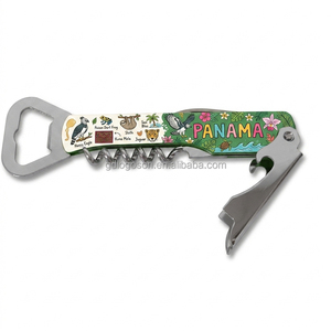 Cuchillo de Bolsillo Multifuncional 4 en 1 de Primera Calidad, Abrebotellas, Abridor de <span class=keywords><strong>Vino</strong></span>, Sacacorchos, con Logotipo Personalizado, Recuerdo de Panamá, Resistente - Product Image 1