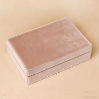 Coffret Cadeau Carré Personnalisé en Velours Bleu pour Parfum et Huiles Essentielles, Boîte de Rangement Vide pour le Ramadan avec Insert