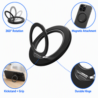 Support de doigt antidérapant magnétique pliable en alliage d'aluminium et biodégradable pour tablette et téléphone portable universels, usage domestique et professionnel