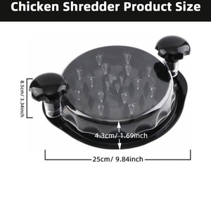 Bol rond en plastique pour poulet avec outil de torsion, déchiqueteur de viande, base antidérapante, couvercle transparent - Product Image 6