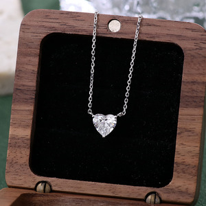 IGI liontin berlian hati 0.80-2,5 ct bersertifikasi kalung Lab berlian tumbuh liontin berlian 10k rantai emas berbentuk hati liontin soliter berlian - Product Image 4
