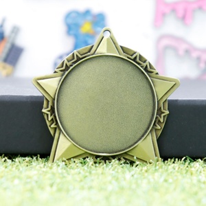 เหรียญรางวัลโลหะรูปดาวแบบกำหนดเองราคาถูกจากผู้ผลิตทองคำ สำหรับงานซับลิเมชั่นและริบบิ้น - Product Image 4