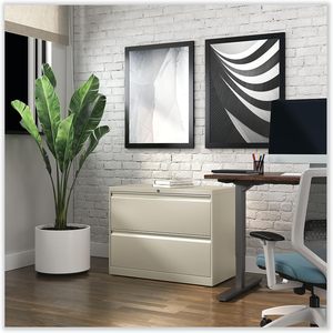 Alera 36\" X 18.63\" X 28\" Metal Lateral <b>File</b> with 2 Legal/Letter-Size <b>File</b> <b>Drawers</b> Putty Color - Product Image 2