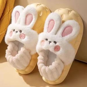 Phụ Nữ Của Thời Trang Kawaii Thỏ Cho Dép Đi Trong Nhà Mùa Đông Vải Cotton Chống Trơn Trượt Nền Tảng Thiết Kế Với Mềm Mới Dày Dưới Cho Tổng - Product Image 4