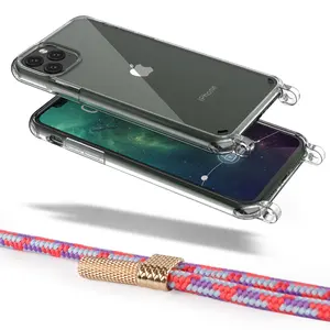 아이폰 11.11pro max 전화 케이스 휴대 전화 가방 및 케이스 신제품 다채로운 전화 스트랩 끈