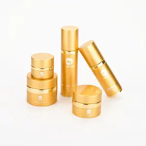 Fabrika popüler satış 5/7g 15g/ 20g/ 30g/ 50g kişisel cilt bakımı ambalaj metal alüminyum altın kozmetik kavanoz kapları