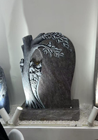 Monument funéraire moderne de style européen en granit noir poli et taillé à la main, motif arbre, haute qualité, pour tombes et monuments commémoratifs
