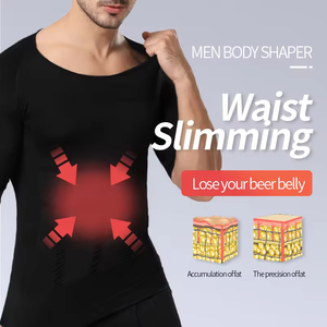 Ropa interior adelgazante moldeadora para hombre, corsé, camisa muscular, manga corta, quemador de grasa, chaleco adelgazante de compresión - Product Image 2