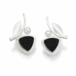 Set di Orecchini e Collana a Forma di Foglia Triangolare per Donne, Stile Vintage Naturale, Accessori per Uso Quotidiano - Product Image 1