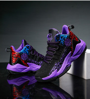 Chaussures de basketball pour hommes de haute qualité, durables, respirantes, style plateforme, à lacets, avec doublure en mesh et semelle extérieure en caoutchouc PU