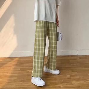 Female Korean Style High Waist <b>Women</b> Oversize Wide Leg <b>Trousers</b> Checkered Pajama Harajuku <b>Plaid</b> Pants - Product Image 4
