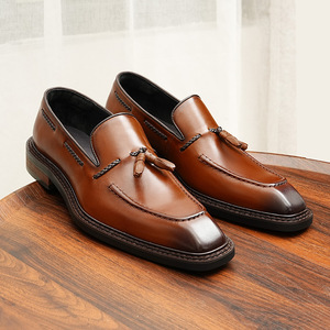 Chaussures en cuir de luxe pour hommes, style anglais, à pampilles, formelles et décontractées, antidérapantes, en cuir de vachette pleine fleur - Product Image 3