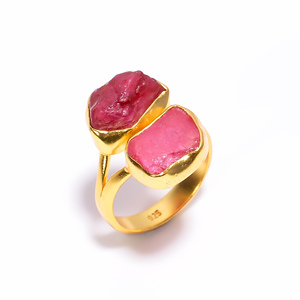 Grossiste Bijoux en pierres précieuses plaquées or argent, bague plaquée or en apatite naturelle ciel, bijoux en pierres précieuses faits à la main en argent - Product Image 3