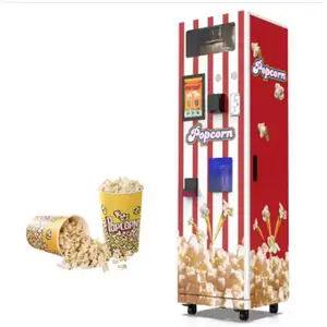 Máquina de venda automática de pipoca com tela de toque inteligente 2 sabores Máquina de venda automática de pipoca para uso comercial