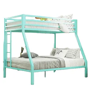 Bunk Bed Twin Over Twin Size With Ladder Metal Bed Frame With Sturdy Guardrail Space-Saving Design No Box Spring Needed