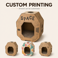 Lit pour chaton en carton ondulé Space Kraft, meuble d'intérieur pour animaux de compagnie, maison pour chat, griffoir