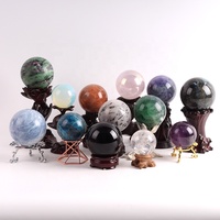 Mini boules de cristal naturelles polies, ouvertes à la main, en calciite améthyste et agate, pour la décoration, vente en gros,
