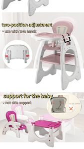 Chaise haute bébé 3-en-1 moderne et table d'activités, en plastique durable et avec structure stable pour l'allaitement – Offre spéciale - Product Image 5