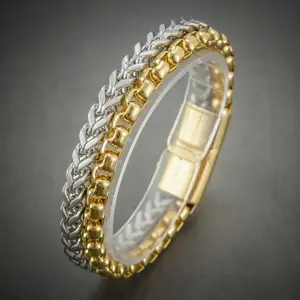 Fashion stainless steel bracelet 316L men bracelet titanium 18K gold stainless steel bracelet