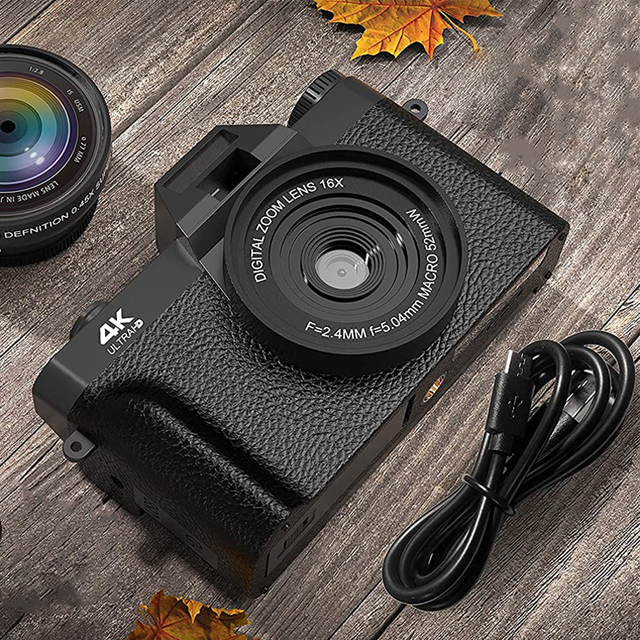 4K Digital Camera 48MP 16X Digital Zoom Flip Screen Autofocus Camcorder for Photography on YouTube