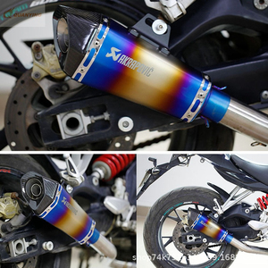 Pot d'échappement en acier inoxydable pour moto Monkey, section avant modifiée, silencieux <span class=keywords><strong>Scorpion</strong></span>, petit, argenté et noir - Product Image 5