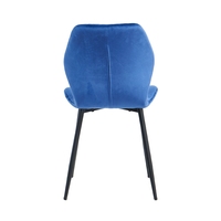 Chaises de salle à manger en tissu velours bleu, vente en gros, usine personnalisée, café, métal, Restaurant, meubles de salle à manger modernes