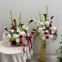 Boule de fleurs artificielle blanche et verte personnalisée, faite à la main, pour centre de table, décoration d'événements de mariage en extérieur