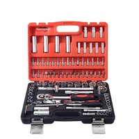 Ensemble de 216 pièces de clés à douilles multifonctionnelles à cliquet à 24 dents, clé à douilles double usage, boîte à outils de réparation automobile, ensemble de matériel pour la maison
