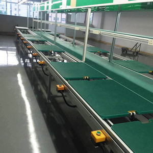 Endüstriyel yeşil Pvc bantlı konveyörler sistemi zincir <span class=keywords><strong>Slat</strong></span> palet konveyör makinesi - Product Image 5