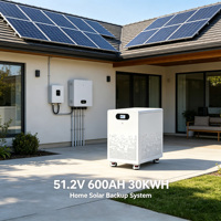 Batterie solaire LiFePO4 51,2 V 600/628 Ah 30/32 kWh avec surveillance à distance Wi-Fi pour maison, magasin, entreprise, stockage et suppression d'incendie par aérosol