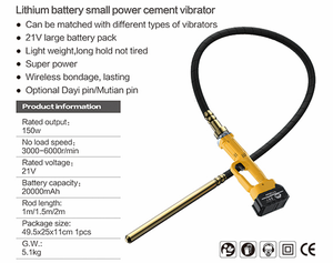 Vibrateur concret industriel sans brosse de bricolage de lithium pour l'ODM enfichable électrique portatif d'OEM de mortier de ciment - Product Image 6