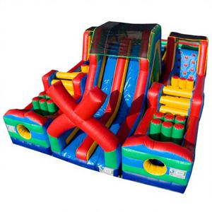 Alquiler de Pista de Obstáculos Inflable Extreme Rush WINWAY - Material de PVC, Tamaño 12x8x4m, Garantía de 3 Años, Capacidad para 20 Personas - Product Image 1