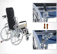 Chaise de toilette inclinable de qualité médicale professionnelle avec roulettes, pliable, siège de toilette entièrement inclinable pour patients handicapés