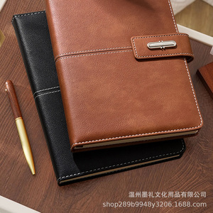 Ensemble cadeau de carnet de notes d'affaires Lincoln A5 avec fermeture à boucle, impression de logo personnalisé, cadeau d'entreprise de grande valeur - Product Image 4