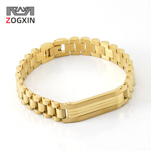 Stainless Steel Watch Band 18k Gold Rose Gold Silver Black Men's Bracelet Durable Stackable Jewelry Accessory - Product Image 2