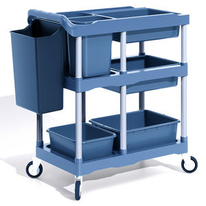 Chariots et chariots de nettoyage à roues portables pour restaurants, hôtels, hôpitaux, chariots d'entretien ménager, concierges - Product Image 2