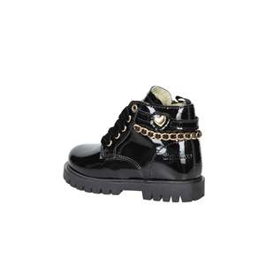 Stivali da Combattimento per Ragazze Balducci in Pelle Verniciata Nera con Dettaglio Catena, Taglia 27 - Product Image 3