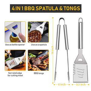 Vente en gros de 34 pièces d'accessoires pour barbecue, kit d'ustensiles pour barbecue, outils de barbecue robustes, outils de barbecue en acier inoxydable avec sac de transport - Product Image 2