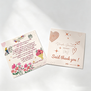Cartes de remerciement personnalisées illustrées de fleurs, impression couleur, motifs floraux, cartes de vœux d'appréciation, cartes de visite - Product Image 1